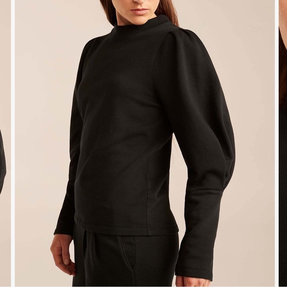 Rebecca Taylor black puff long sleeve crewneck sweater. SZ Small. NWT - Picture 2 of 7